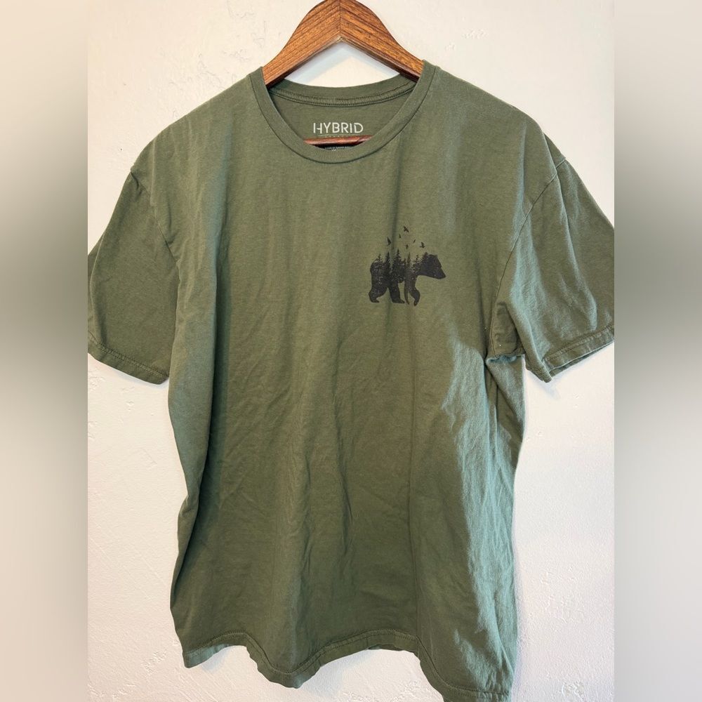 men's Olive Green Short Sleeve Graphic Tee size XL